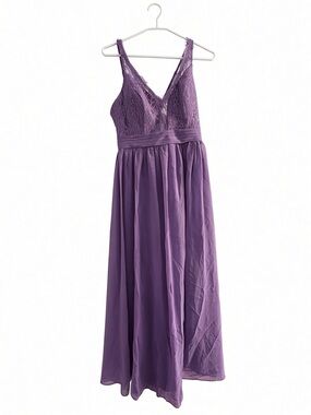 Azazie Purple Lace Bodice Bridesmaid Dress